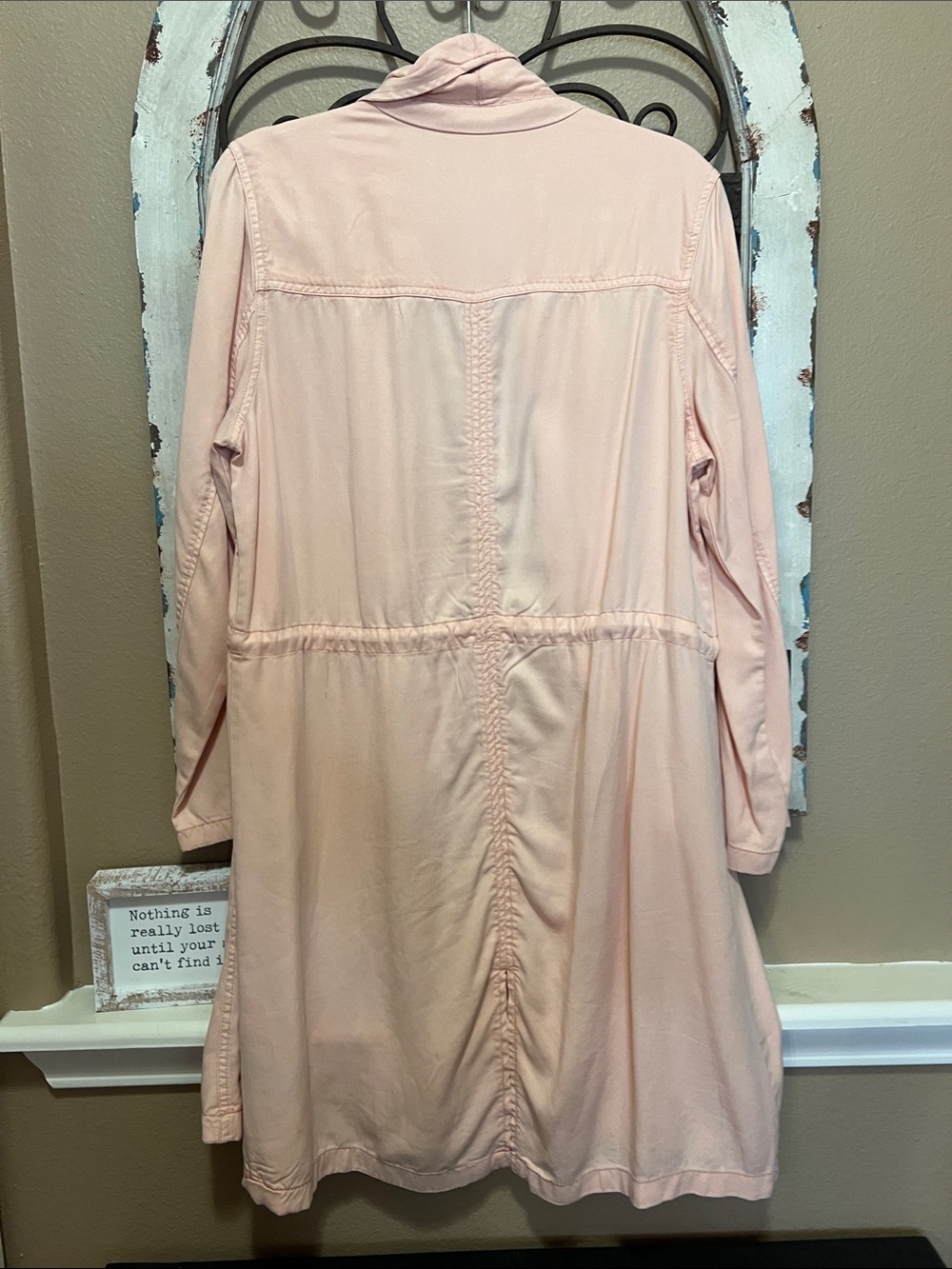 Max Jeans Pale Pink Draped Trench Coat - Picture 8 of 10